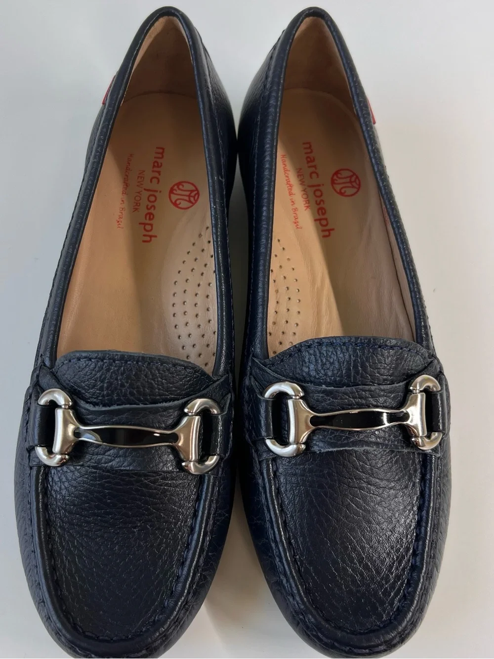 Marc Joseph New York Navy Leather Bit Loafers – Women’s Size 6